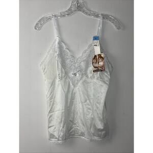 Vintage Ashley Taylor Camisole Top Size Medium Ivory Lace Nylon Made in USA